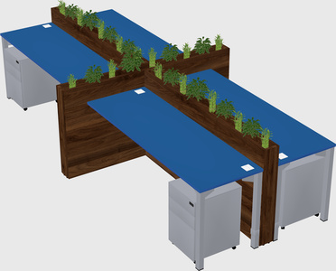 Rectangular shared desk