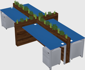 Rectangular shared desk
