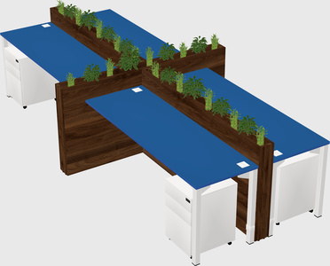 Rectangular shared desk