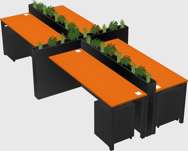 Rectangular shared desk