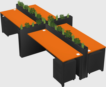 Rectangular shared desk