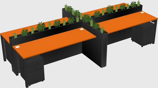 Rectangular shared desk