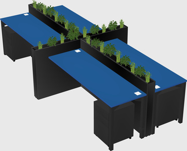 Rectangular shared desk