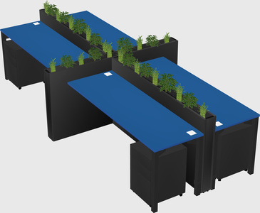 Rectangular shared desk