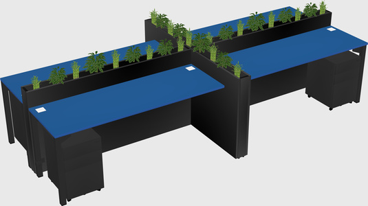 Rectangular shared desk