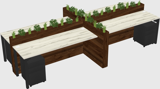 Rectangular shared desk