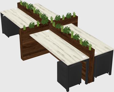 Rectangular shared desk