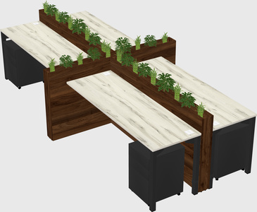 Rectangular shared desk