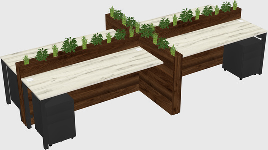 Rectangular shared desk