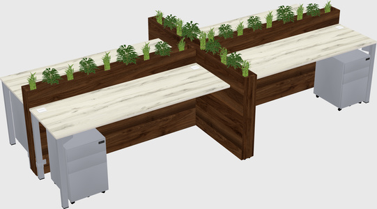 Rectangular shared desk
