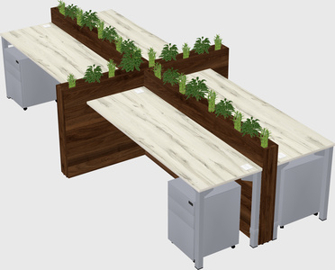 Rectangular shared desk