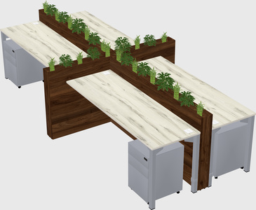 Rectangular shared desk