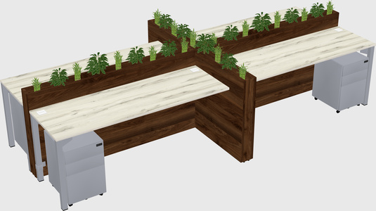 Rectangular shared desk