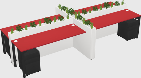Rectangular shared desk