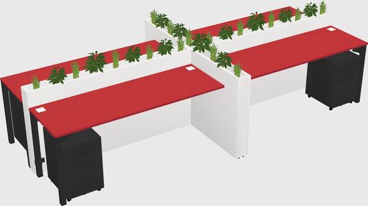Rectangular shared desk