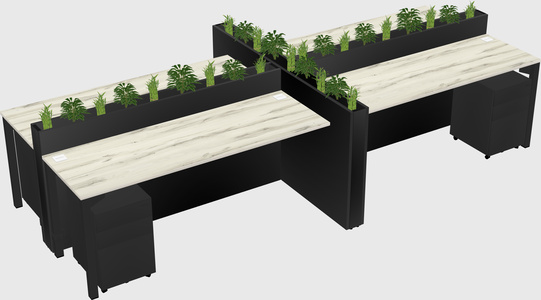Rectangular shared desk