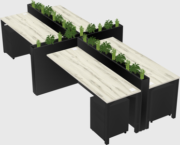 Rectangular shared desk