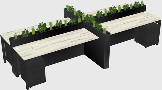 Rectangular shared desk
