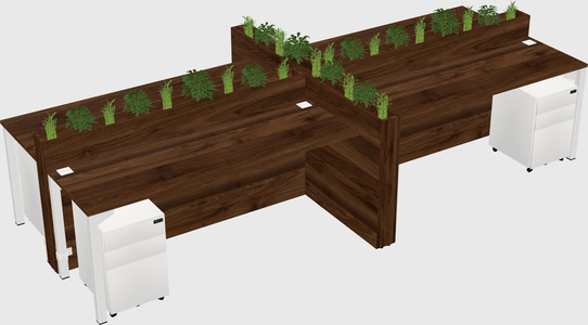 Rectangular shared desk