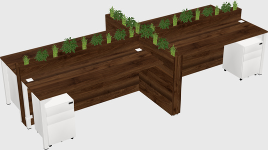 Rectangular shared desk