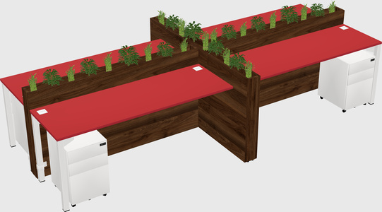 Rectangular shared desk