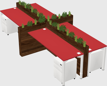 Rectangular shared desk