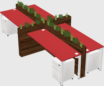 Rectangular shared desk
