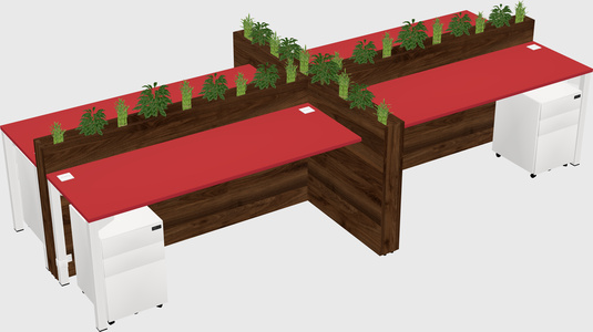 Rectangular shared desk