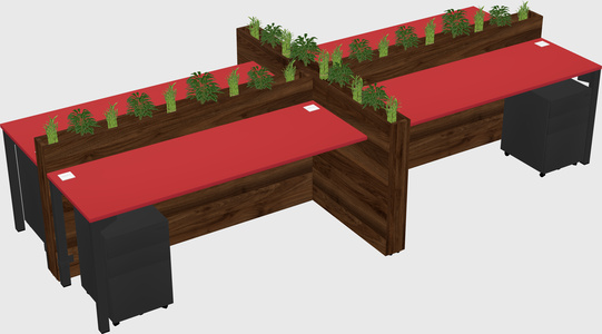 Rectangular shared desk