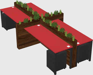 Rectangular shared desk