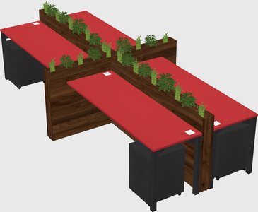 Rectangular shared desk