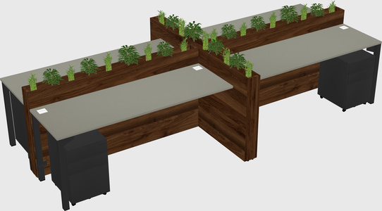 Rectangular shared desk