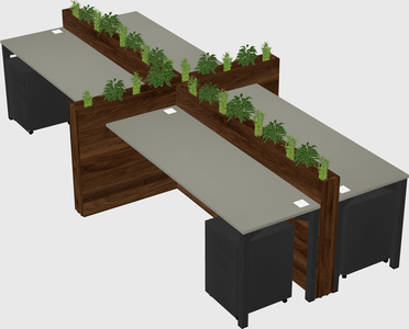 Rectangular shared desk