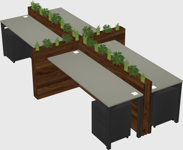 Rectangular shared desk