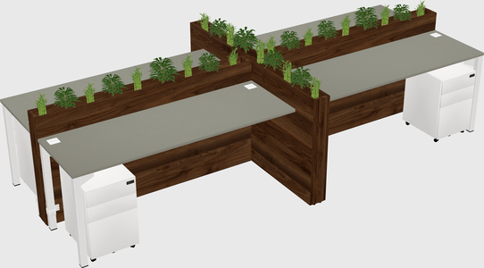 Rectangular shared desk