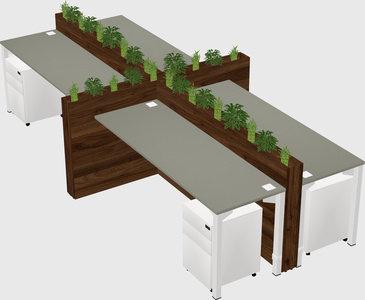 Rectangular shared desk