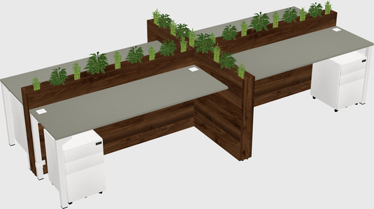 Rectangular shared desk