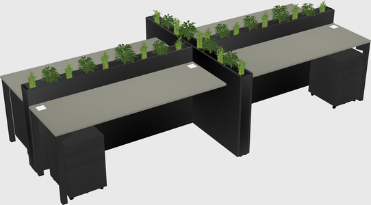 Rectangular shared desk