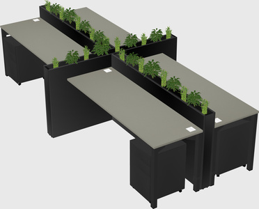 Rectangular shared desk