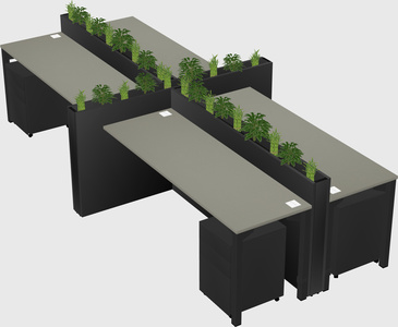 Rectangular shared desk