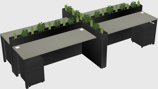 Rectangular shared desk