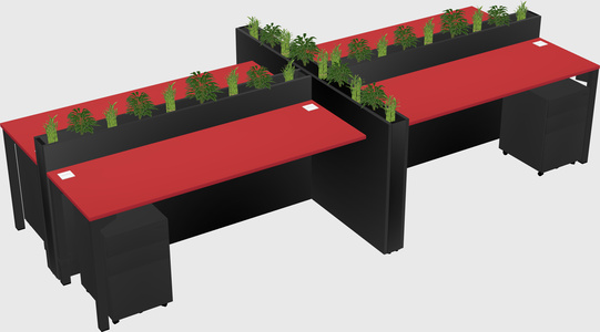 Rectangular shared desk