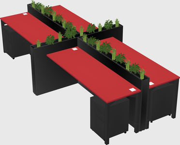 Rectangular shared desk