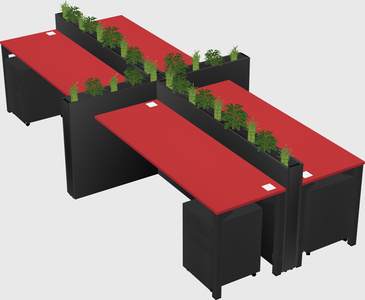 Rectangular shared desk