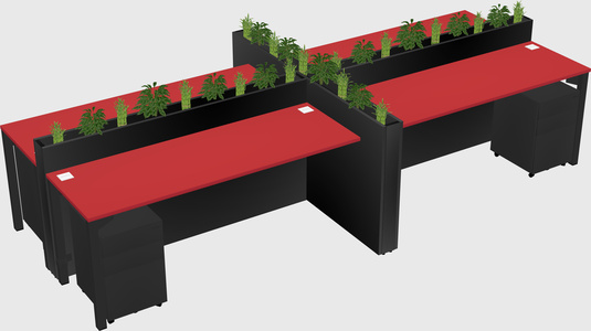 Rectangular shared desk