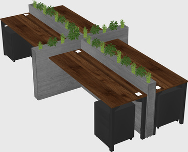 Rectangular shared desk
