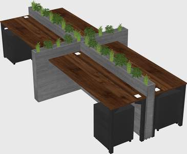 Rectangular shared desk