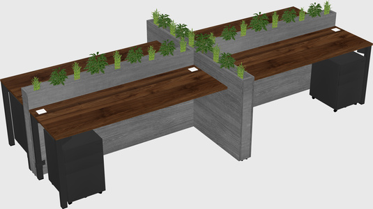 Rectangular shared desk