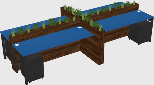 Rectangular shared desk