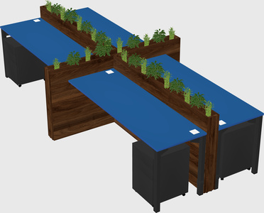 Rectangular shared desk
